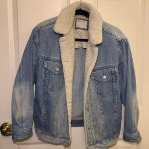 Oversized Jean Jacket with Sherpa lining